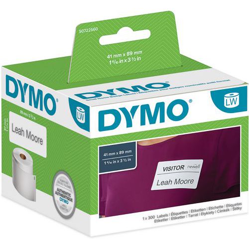 Etiquetas adesivas para expedição/crachás LabelWriter – Papel branco – Dymo