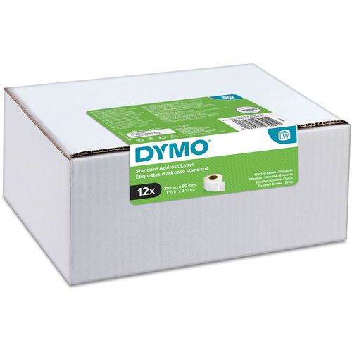 Etiquetas adesivas para identificação de moradas LabelWriter – Papel branco – Dymo