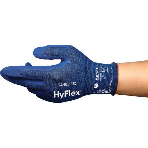 Luvas de manutenção ergonómicas HyFlex®11-819 ESD – Ansell