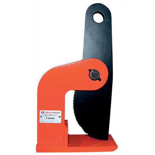 Pinça para chapa com elevada estabilidade, com preensão horizontal alta 1 t – Stockman
