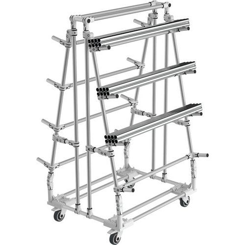 Mini-rack Cantilever móvel – base triangular – carga de 150 kg por nível – Trilogiq