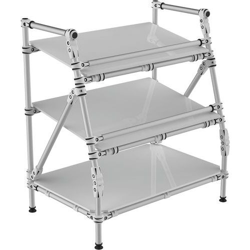 Expositor tubular com parte frontal inclinada – Trilogiq