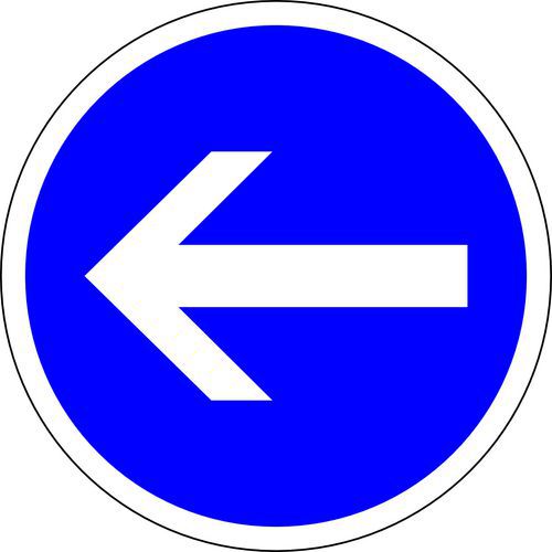 Placa de sinalização BB21.2 – Obrigatório virar à esquerda – Kelias