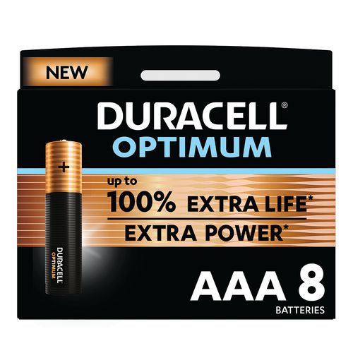 Pilha alcalina Optimum AAA – 4, 6 ou 8 unidades – Duracell