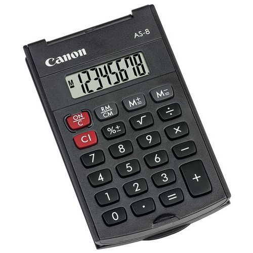 Calculadora de bolso de 8 dígitos AS-8 HB em cinzento-escuro – Canon