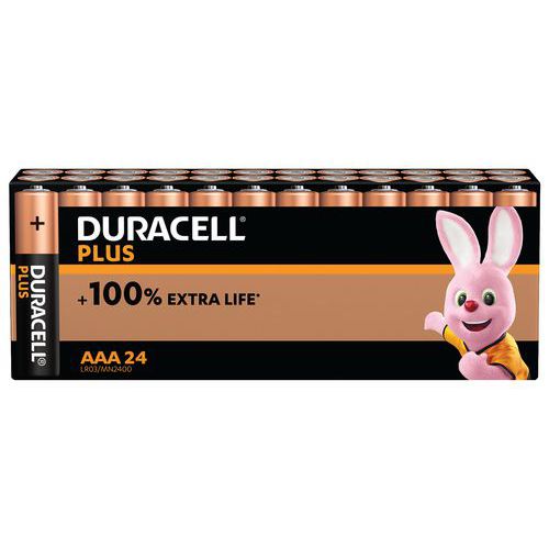 Pilha alcalina AAA Plus 100% – 24 unidades – Duracell