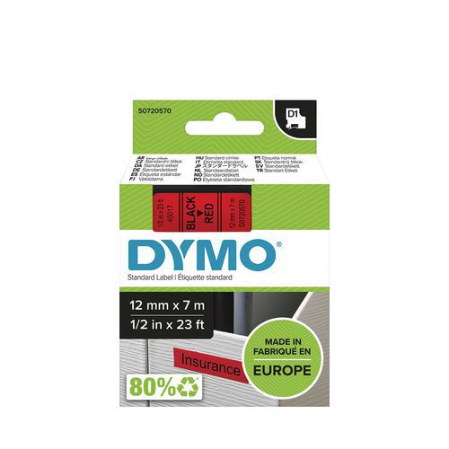 Cassete de fita D1 com 12 mm de largura – Dymo