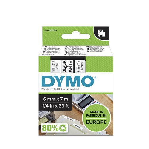 Cassete de fita Dymo D1 - Largura 6 mm