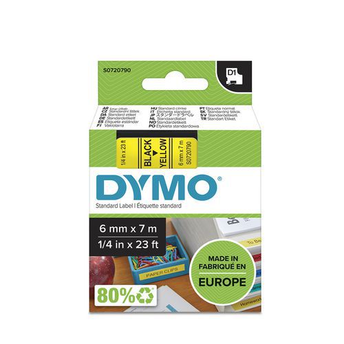 Cassete de fita Dymo D1 - Largura 6 mm