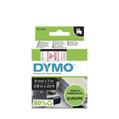 Cassete de fita D1 com 9 mm de largura – Dymo