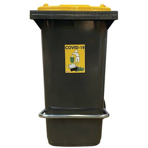 Caixote de lixo sanitário móvel com abertura com pedal – Mobil Plastic