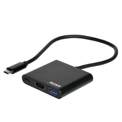 Mini base de ancoragem USB-C + USB-A + HDMI – Port Connect