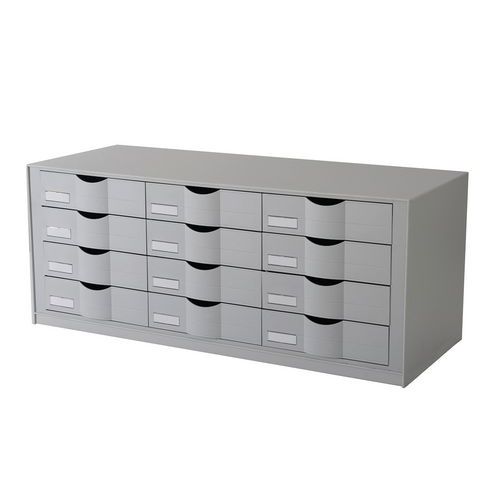 Bloco de gavetas 3 colunas – cinzento – Paperflow