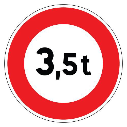 Painel de sinalização B13 – Limite de toneladas a 3,5 t – Kelias