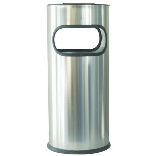 Caixote de lixo/cinzeiro em inox com abertura – 30 L ou 50 L – Manutan