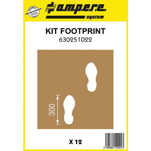 Estêncil de pegadas – Kit Footprint – 12 placas – Ampère