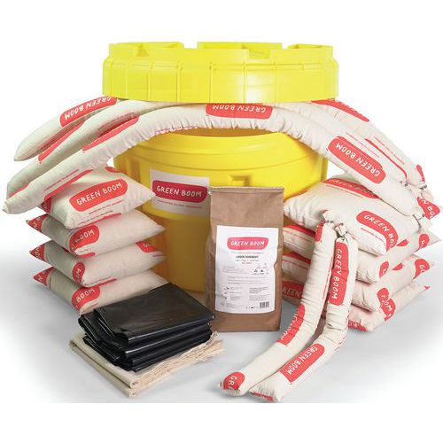 Kit antiderrames Green Boom exclusivamente para óleo – absorvente industrial até 50 L