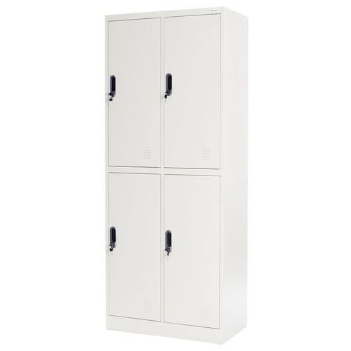 Cacifo em metal com 4 compartimentos, cinzento – 2 colunas – Manutan Expert
