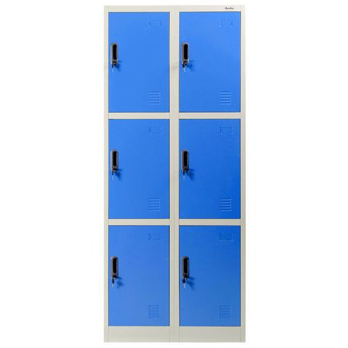 Cacifo em metal com 6 compartimentos azul – Manutan Expert Cacifo em metal com 6 compartimentos azul – Manutan Expert