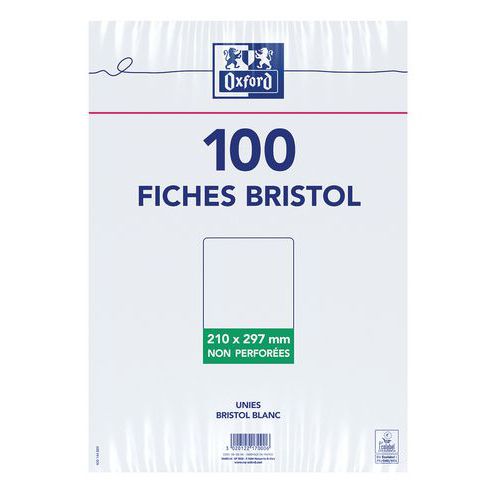 Bristol Oxford não perfurado A4 100 liso branco – Oxford