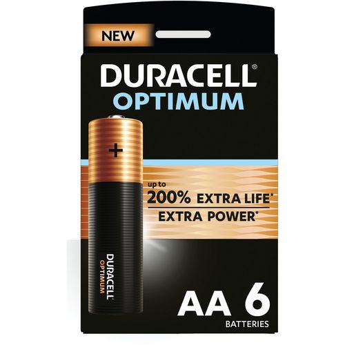 Pilha alcalina Optimum AA – 4, 6 ou 8 unidades – Duracell