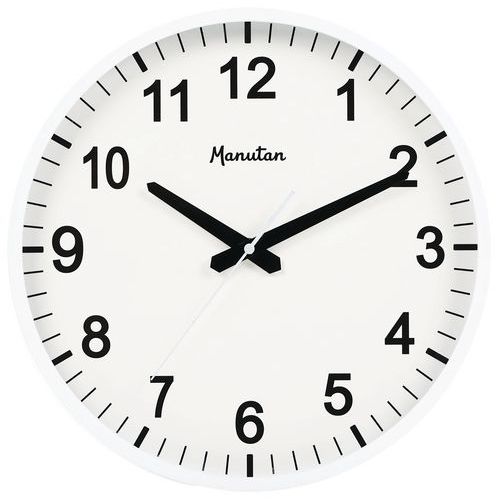 Relógio de parede analógico quartzo Ø 33 cm - Manutan Expert
