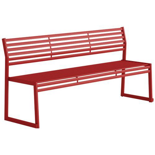 Banco com espaldar em aço galvanizado – 180 cm – Urbantime