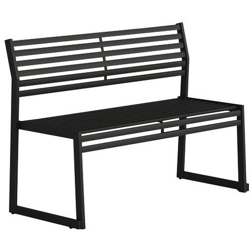 Banco com espaldar em aço galvanizado – 120 cm – Urbantime