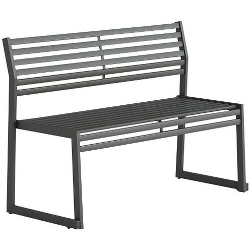 Banco com espaldar em aço galvanizado – 120 cm – Urbantime