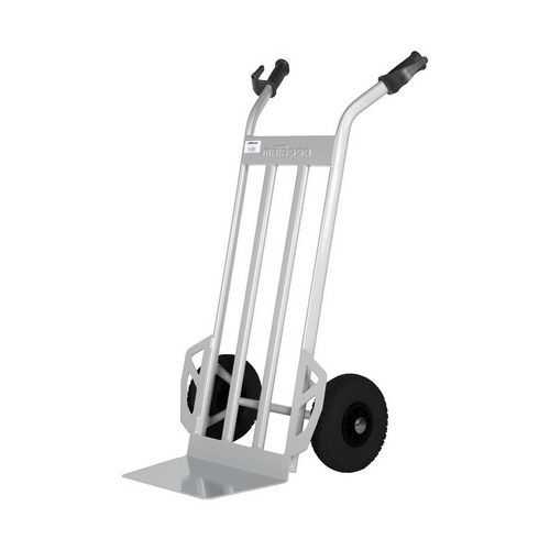 Transportador em aço com plataforma elevada – rodas pneumáticas – capacidade de 350 kg