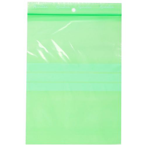Saquetas zip recicladas – verde transparente 50 µm - Manutan Expert