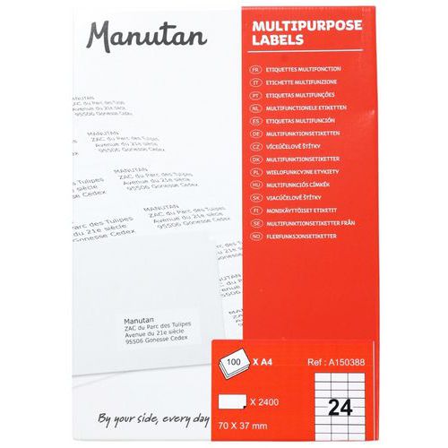 Etiquetas multifuncionais - Manutan Expert