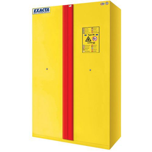 Armário de segurança antifogo durante 90 min com pegas ergonómicas – amarelo