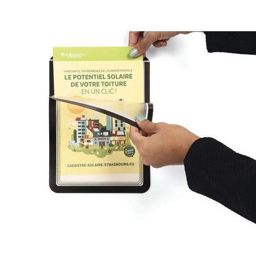 Quadro de exposição com bolsa Magneto – verso magnético – A5 – Tarifold