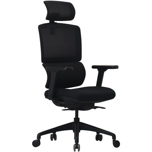 Cadeira de escritório ergonómica preta Eros