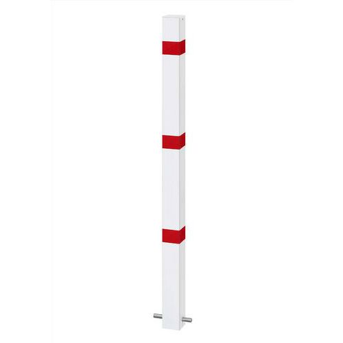 Poste em aço lacado de 70 x 70 mm, branco e vermelho – Croso