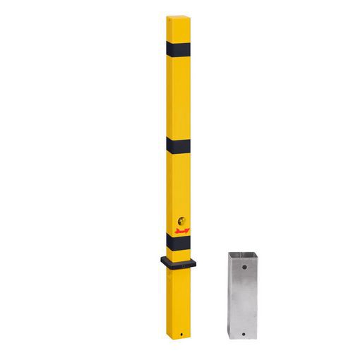 Poste em aço lacado de 70 x 70 mm, amarelo e preto – Croso