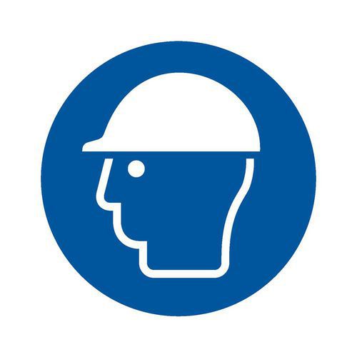 Painel – Uso obrigatório de capacete de proteção – PVC – Manutan Expert Painel – Uso obrigatório de capacete de proteção – PVC – Manutan Expert
