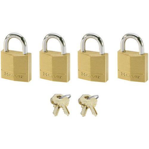 Cadeado com chaves em latão maciço - Conjunto de 4 - Master Lock