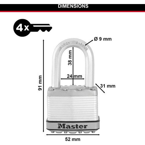 Cadeado com chaves em aço laminado Excell® - Master Lock