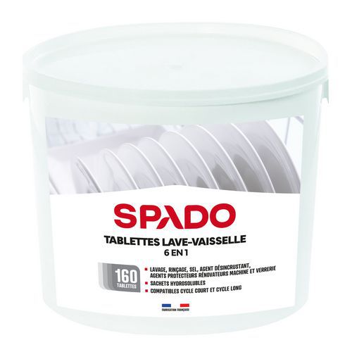 Pastilhas para máquina de lavar loiça 6 em 1 – 160 un. – Spado Pastilhas para máquina de lavar loiça 6 em 1 – 160 un. – Spado