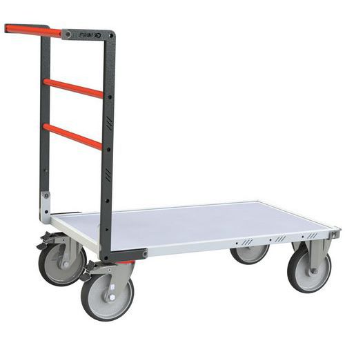 Carro com espaldar fixo e plataforma em melamina – capacidade de 600 kg – FIMM Carro com espaldar fixo e plataforma em melamina – capacidade de 600 kg – FIMM