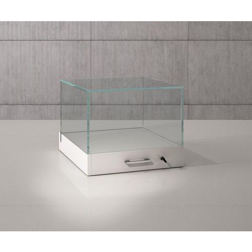 Vitrina de exposição de assentar com campânula 50 x 51 x 41 cm – branca – Sarazino
