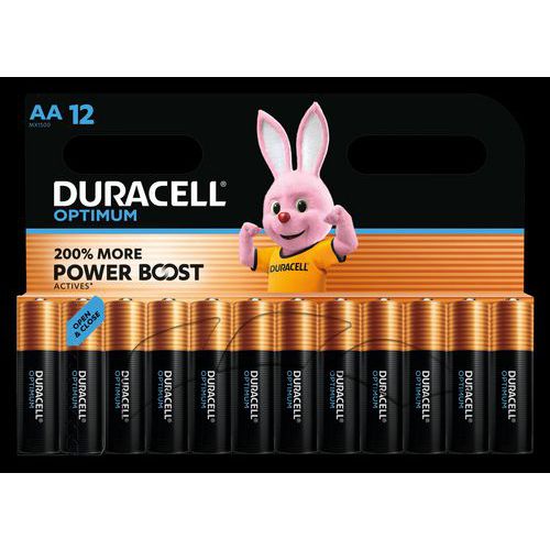 Pilha alcalina Optimum AA – 12 unidades – Duracell Pilha alcalina Optimum AA – 12 unidades – Duracell