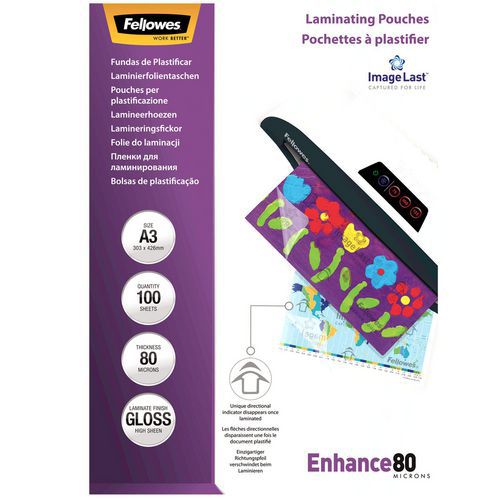 Bolsa de plastificação Image Last A3 – 80 µ – Fellowes