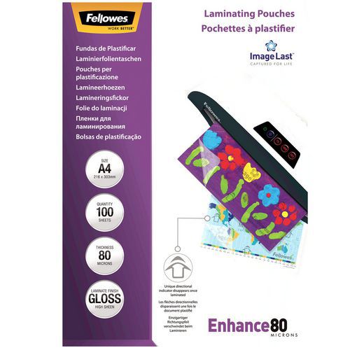 Bolsa de plastificação Image Last A4 – 80 µ – Fellowes