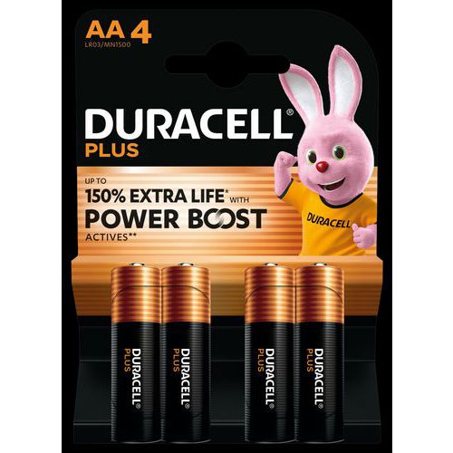 Pilha alcalina AA Plus Powerboost – 4 unidades – Duracell Pilha alcalina AA Plus Powerboost – 4 unidades – Duracell