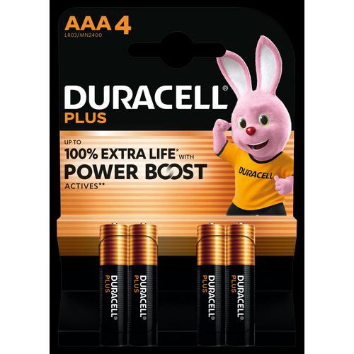 Pilha alcalina AAA Plus Powerboost – 4 unidades – Duracell Pilha alcalina AAA Plus Powerboost – 4 unidades – Duracell