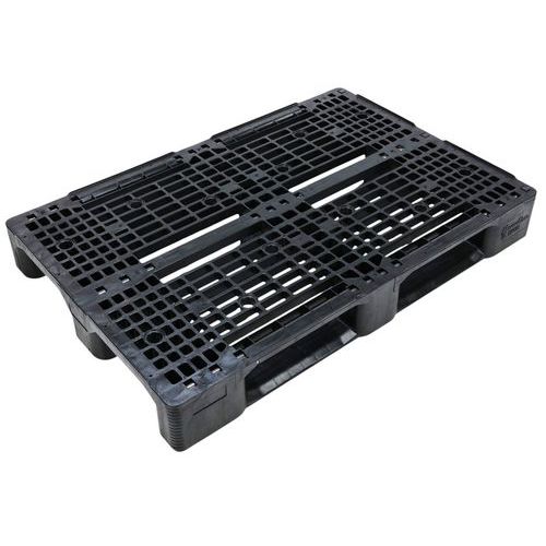 Palete média com sapatas – PEAD reciclado – Manutan Expert Palete média com sapatas – PEAD reciclado – Manutan Expert