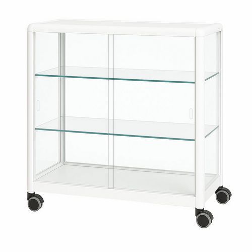 Balcão de exposição com rodízios – 100x50x100 cm – Sarazino Vitrines